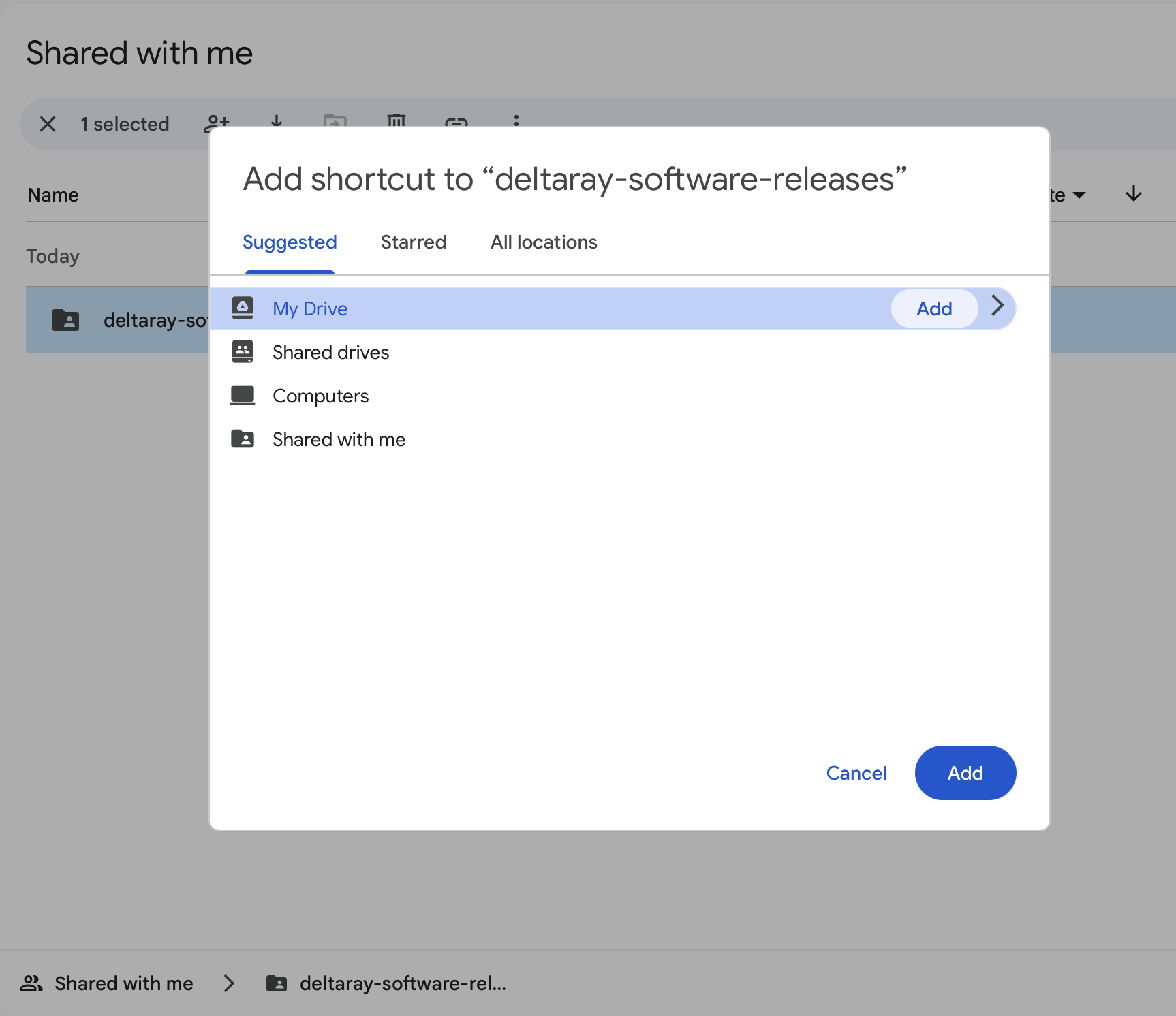 Add Shortcut - Step 2